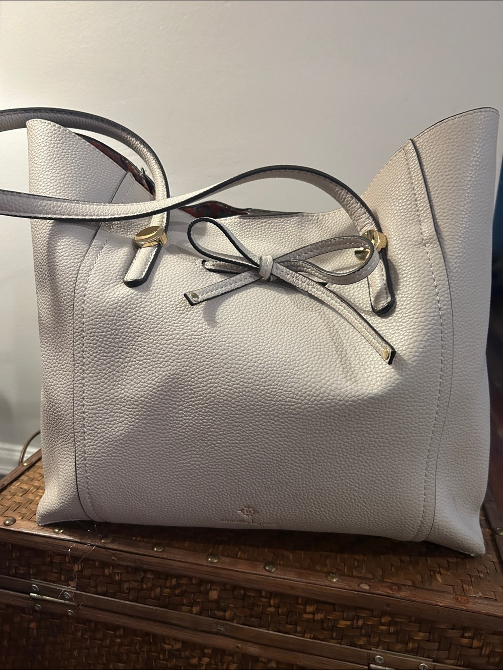 Women’s Leather Tote Bag in Light Cream